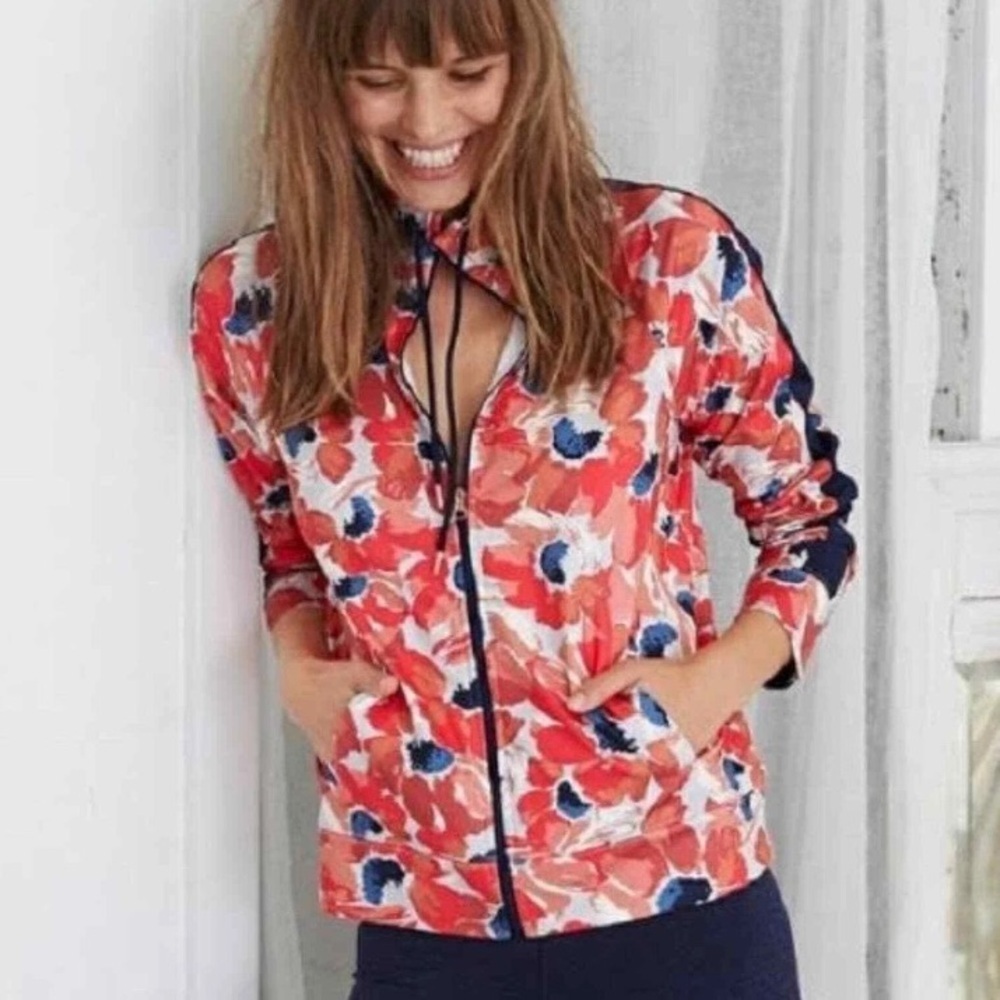 Aerie Track Jacket Full Zip Floral Pink Women’s Size XS Active